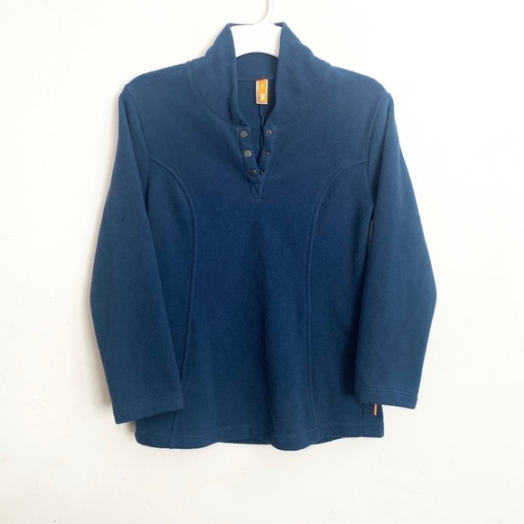 Lucy Blue 1/4 Button Up Pullover Fleece Jacket Sweater, size XS - Picture 1 of 7